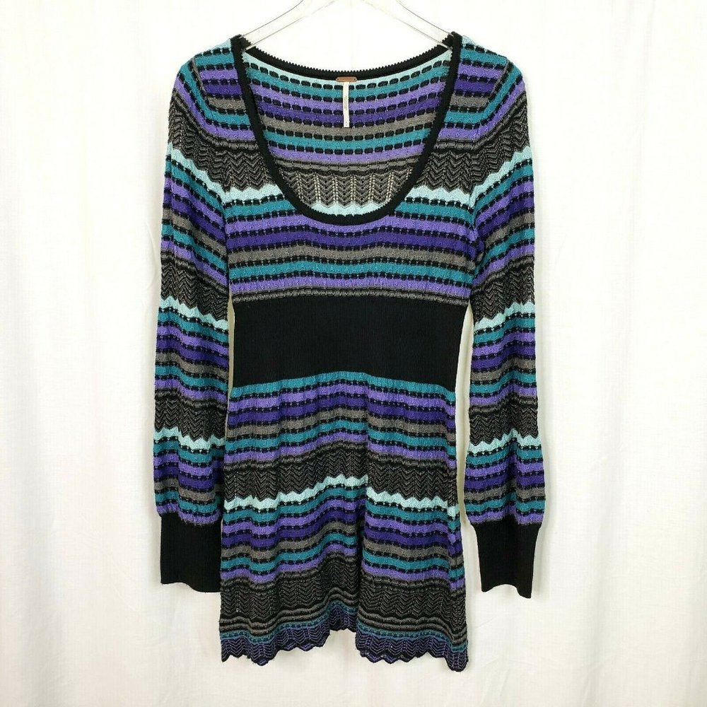 Free People Stripe Knit Sweater Dress